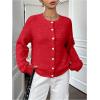 imageWomens Knit Cardigans Long Sleeve Button Dwon Lightweight Cardigan Sweaters Trendy Fall OutfitsRed