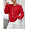 imageWomens Knit Cardigans Long Sleeve Button Dwon Lightweight Cardigan Sweaters Trendy Fall OutfitsRed