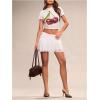 imageWomens Lace Mesh Y2K Going Out Skirts Layered Ruched Ruffle Low Waist Mini Skirt Coquette Streetwear Skirt SkortWhite