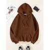 imageWomens Letter Print Hoodies Oversized Sweatshirt Long Sleeve Tops Pullover Pocketed Streetwear Women OutfitsSolid Coffee Brown