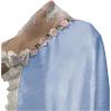 imageWomens Mesh Floral Embroidery Lace Trim Sheer Chemise Sleep Dresses Babydoll Nightgown Satin Slip DressLight Blue