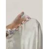 imageWomens Mesh Floral Embroidery Lace Trim Sheer Chemise Sleep Dresses Babydoll Nightgown Satin Slip DressWhite