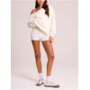imageWomens Off The Shoulder Sweatshirt Long Sleeve Drop Shoulder Oversized Pullover Tops Fall OutfitsApricot