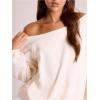 imageWomens Off The Shoulder Sweatshirt Long Sleeve Drop Shoulder Oversized Pullover Tops Fall OutfitsApricot