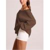 imageWomens Off The Shoulder Sweatshirt Long Sleeve Drop Shoulder Oversized Pullover Tops Fall OutfitsBrown
