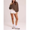 imageWomens Off The Shoulder Sweatshirt Long Sleeve Drop Shoulder Oversized Pullover Tops Fall OutfitsBrown