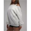 imageWomens Off The Shoulder Sweatshirt Long Sleeve Drop Shoulder Oversized Pullover Tops Fall OutfitsLight Grey