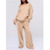 imageWomens Off The Shoulder Sweatshirt Long Sleeve Drop Shoulder Oversized Pullover Tops Fall OutfitsPure Apricot