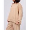 imageWomens Off The Shoulder Sweatshirt Long Sleeve Drop Shoulder Oversized Pullover Tops Fall OutfitsPure Apricot