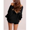 imageWomens Off The Shoulder Sweatshirt Long Sleeve Drop Shoulder Oversized Pullover Tops Fall OutfitsPure Black
