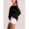 imageWomens Off The Shoulder Sweatshirt Long Sleeve Drop Shoulder Oversized Pullover Tops Fall OutfitsPure Black