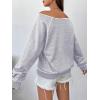 imageWomens Off The Shoulder Sweatshirts Long Sleeve Pullover Tops Trendy Y2k Fall TopsLight Grey