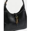 imageWomens PU Leather Clasp Shoulder Bag Adjustable Strap Vintage Hobo Handbags PurseBlack