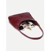 imageWomens PU Leather Clasp Shoulder Bag Adjustable Strap Vintage Hobo Handbags PurseBurgundy