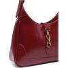 imageWomens PU Leather Clasp Shoulder Bag Adjustable Strap Vintage Hobo Handbags PurseBurgundy