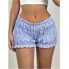 imageWomens Plaid Low Rise Checkered Bloomer Y2k Mini Ruffle Micro Boxer ShortsLight Blue