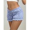 imageWomens Plaid Low Rise Checkered Bloomer Y2k Mini Ruffle Micro Boxer ShortsLight Blue
