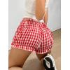 imageWomens Plaid Low Rise Checkered Bloomer Y2k Mini Ruffle Micro Boxer ShortsRed