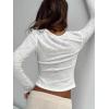 imageWomens Sexy Mesh Sheer Tops Long Sleeve Button Down Crop Tops Slim Fit Streetwear Y2K Tee Going Out T ShirtWhite
