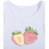 imageWomens Sleeveless Ribbed Knit Tank Top Graphic Print Crew Neck Tee Shirt Casual Slim Fit Crop TopsStrawberry White