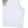 imageWomens Sleeveless Ribbed Knit Tank Top Graphic Print Crew Neck Tee Shirt Casual Slim Fit Crop TopsSunset White