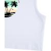 imageWomens Sleeveless Ribbed Knit Tank Top Graphic Print Crew Neck Tee Shirt Casual Slim Fit Crop TopsTree White