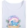imageWomens Sleeveless Ribbed Knit Tank Top Graphic Print Crew Neck Tee Shirt Casual Slim Fit Crop TopsWave White
