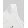 imageWomens Sleeveless Ribbed Knit Tank Top Graphic Print Crew Neck Tee Shirt Casual Slim Fit Crop TopsWhite