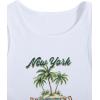 imageWomens Sleeveless Ribbed Knit Tank Top Graphic Print Crew Neck Tee Shirt Casual Slim Fit Crop TopsWhite Green
