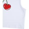imageWomens Sleeveless Ribbed Knit Tank Top Graphic Print Crew Neck Tee Shirt Casual Slim Fit Crop TopsWhite Red Green