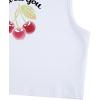 imageWomens Sleeveless Ribbed Knit Tank Top Graphic Print Crew Neck Tee Shirt Casual Slim Fit Crop TopsWhite With Pink