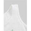 imageWomens Sleeveless Ribbed Knit Tank Top Graphic Print Crew Neck Tee Shirt Casual Slim Fit Crop TopsWhite and Green