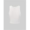 imageWomens Sleeveless Ribbed Knit Tank Top Graphic Print Crew Neck Tee Shirt Casual Slim Fit Crop TopsWhite and Green