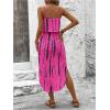 imageWomens Spaghetti Strap Tie Dye Cami Dress Scoop Neck Split Thigh Midi Dresses Knot Front Sun DressesHot Pink