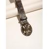 imageWomens Vintage Floral Embossed Leather Belt Cowgirl Western Buckle Waist BeltsBrown