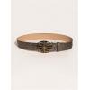 imageWomens Vintage Floral Embossed Leather Belt Cowgirl Western Buckle Waist BeltsBrown
