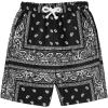 imageBoys Paisley Shorts Boho Drawsring Casual Gym Beach Bandana Shorts Summer Shorts for BoysBlack and White