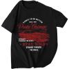 imageBoys Short Sleeve Tropical Graphic Tee Tops Casual Crew Neck T Shirt Loose Summer TopsBlack With Red