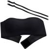 imageGirls Push Up Strapless Bra Comfy Bandeau Wireless Bra Sleeveless Tube Tops BralettesBlack
