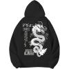 imageMens Hoodies Graphic Print Long Sleeve Drawstring Pullover Sweatshirt with Pocket TrendyBlack