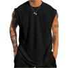 imageMens Tank Tops Summer Crew Neck Sleeveless Shirts Workout Gym Muscle Tank Tops UndershirsBlack