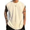 imageMens Tank Tops Summer Crew Neck Sleeveless Shirts Workout Gym Muscle Tank Tops UndershirsSolid White