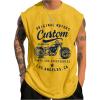 imageMens Tank Tops Summer Crew Neck Sleeveless Shirts Workout Gym Muscle Tank Tops UndershirsYellow
