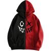 imageMens Zip Up Hoodies Graphic Long Sleeve Pullover Hoodies Sweatshirt Western Streetwear HoodiesBlack and Red