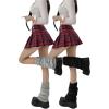 imageWomens 2 Pairs Ribbed Knit Leg Warmers Kawaii Preppy Boot Socks Y2K 80s Party Long Pile SocksGrey Black