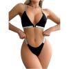 imageWomens 2 Piece Lingerie Sets Scallop Trim Lightly Lined Underwire Bra and Low Rise Briefs UnderwearGlitter Black