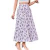 imageWomens Flowy Flared Ruffle Hem A Line Maxi Skirts Elastic Waist Elegant Tiered Layer Boho Long SkirtsMulticolor