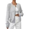 imageWomens Knit Cardigans Long Sleeve Button Dwon Lightweight Cardigan Sweaters Trendy Fall OutfitsGrey