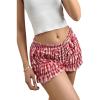 imageWomens Plaid Low Rise Checkered Bloomer Y2k Mini Ruffle Micro Boxer ShortsRed