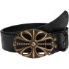 imageWomens Vintage Floral Embossed Leather Belt Cowgirl Western Buckle Waist BeltsPure Black